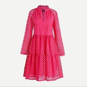 J Crew Tiered Popover Dress In Embroidered Eyelet